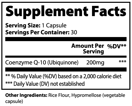 CORE — Co Q10 Ubiquinone 200 mg, 30 Capsules